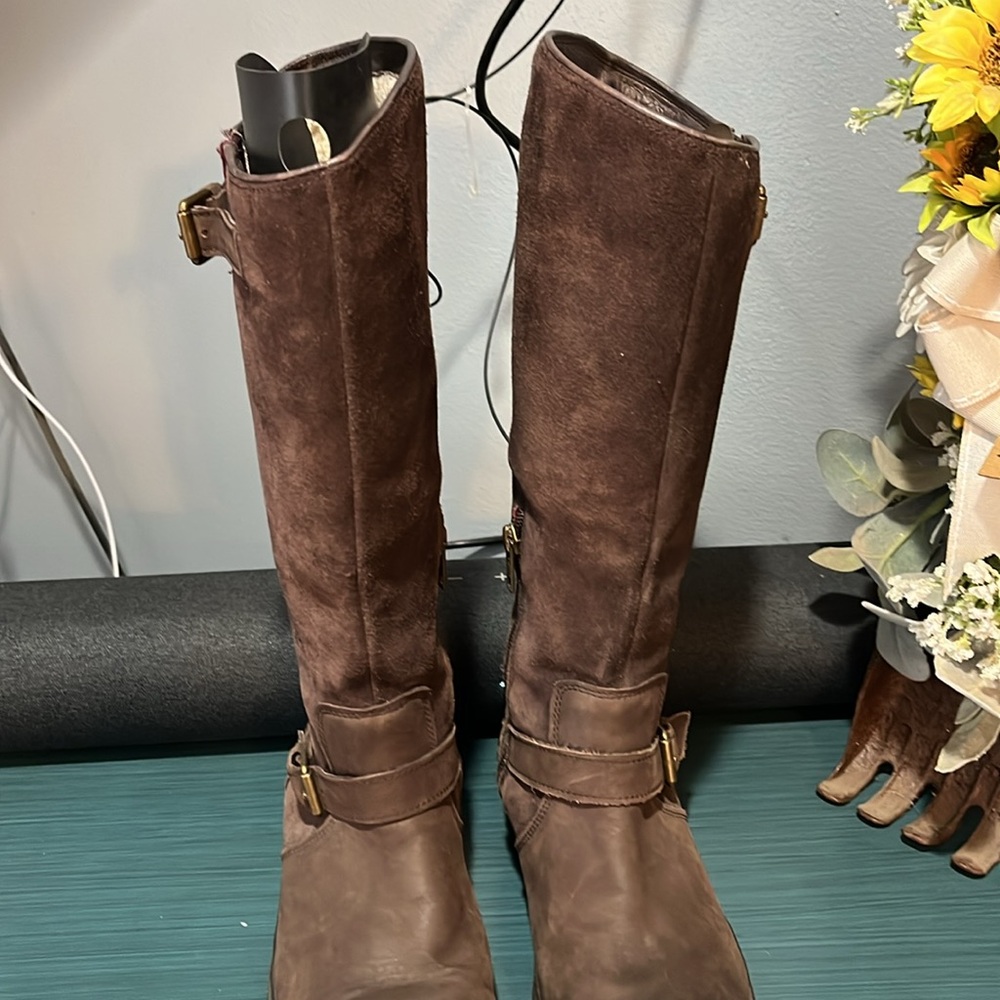 UGG Thomsen Tall Boots Brown Leather Suede - Picture 5 of 11